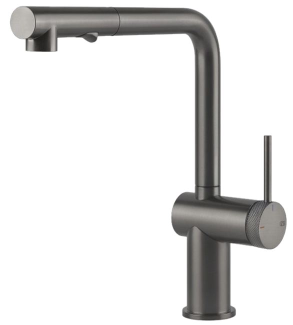 Смеситель для кухни Gessi INEDITO-GODRONATO                                                    
                            60477#126 Black Metal Brushed GHRC 60477#126