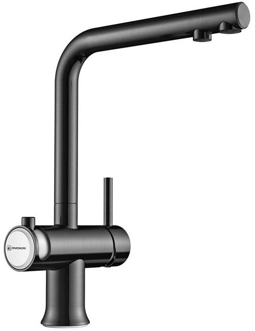 Смеситель для кухни Omoikiri Hotaru                                                    
                            4994053 вороненая сталь, белый GM-WH 4994053
