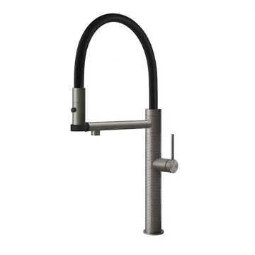 Смеситель для кухни Gessi 316 MECCANICA                                                    
                            60212#239 цвет-steel brushed/шланг-черный 60212#239