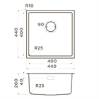 Мойка  Omoikiri Tadzava 44-U/I Quadro                                                    
                            4993509 нержавеющая сталь 4993509