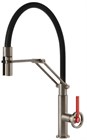 Смеситель для кухни Gessi OFFICINE V                                                    
                            60205#149 FINOX BRUSHED NICKEL, рычаг красный 60205#149