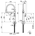 Смеситель для кухни Gessi 316 MECCANICA                                                    
                            60212#239 цвет-steel brushed/шланг-черный 60212#239