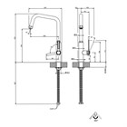 Смеситель для кухни Gessi OFFICINE                                                    
                            60051#599 черный/finox brushed nickel матовый 60051#599