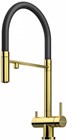 Смеситель для кухни Omoikiri Kanto                                                    
                            4994014 цвет светлое золото, гибкий съемный шланг черный 4994014